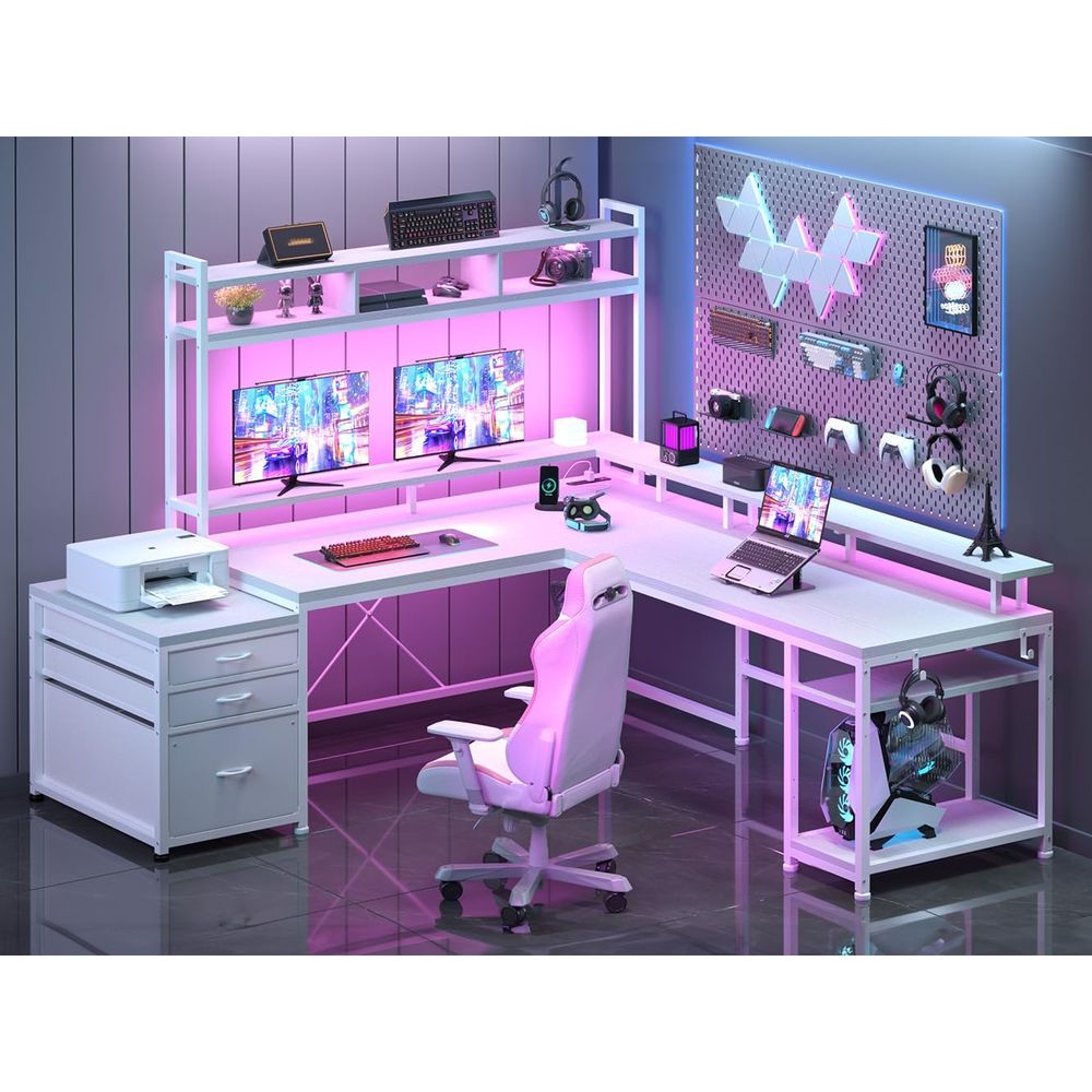104-inch L-Shaped Desk for Dua - Desk Setup L Shaped 评论和价格