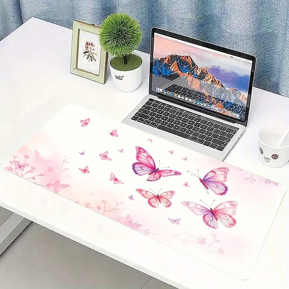Watercolor Pink Butterfly Larg - Desk Setup Pc And Laptop 评论和价格