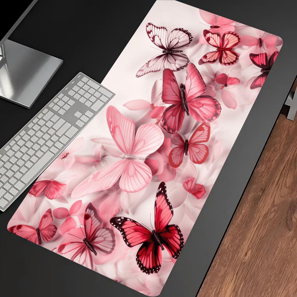 Watercolor Pink Butterfly Larg - Desk Setup Pc And Laptop 评论和价格