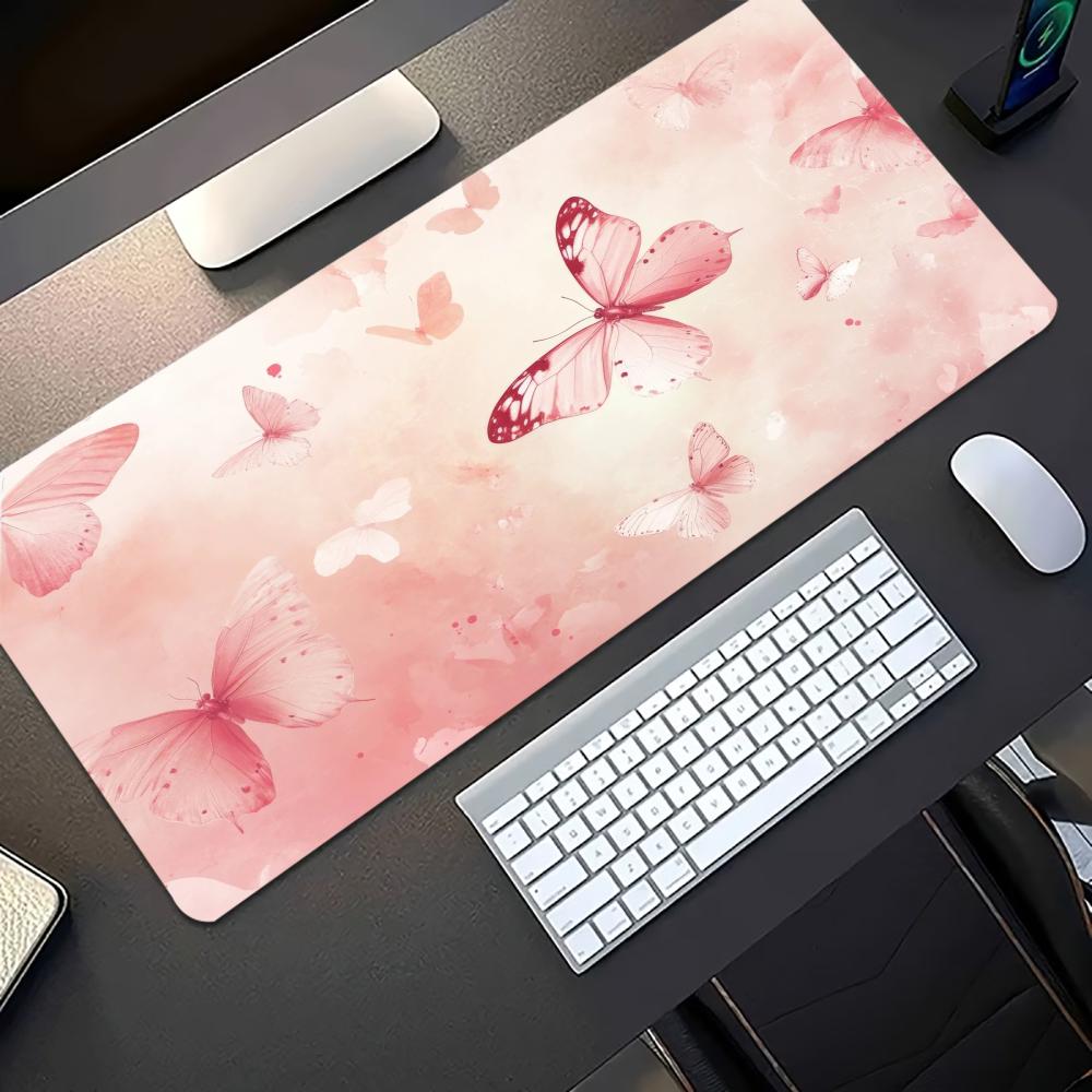 Watercolor Pink Butterfly Larg - Desk Setup Pc And Laptop 评论和价格