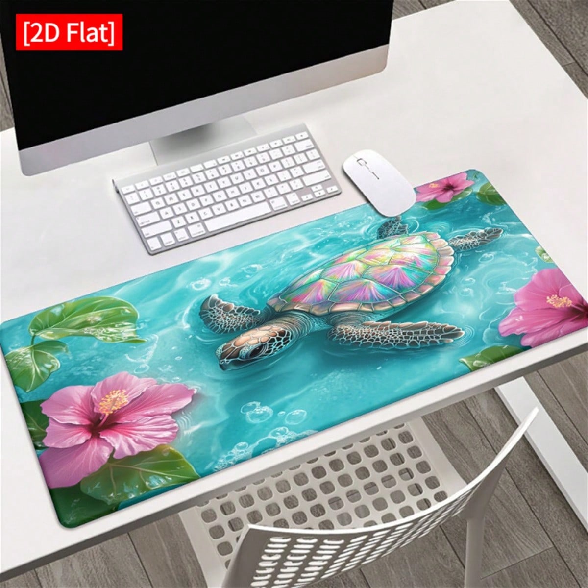 [2D Flat]1pc Sea And Hibiscus  - Desk Setup Pc And Laptop 评论和价格