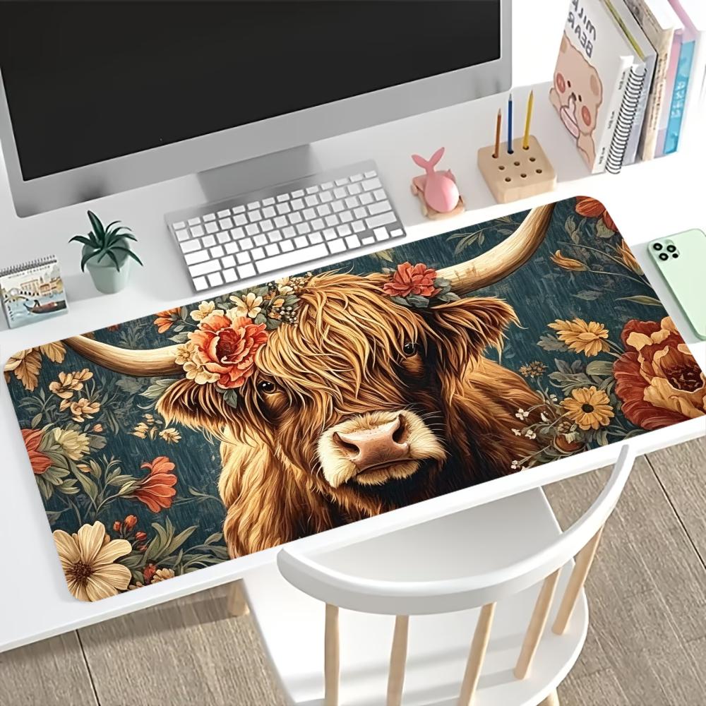 Vintage Highland Cow Floral Ga - Desk Setup Pc And Laptop 评论和价格