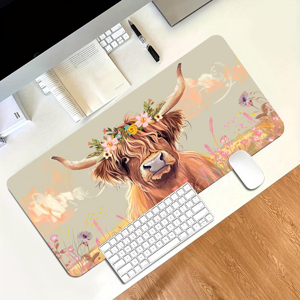 Vintage Highland Cow Floral Ga - Desk Setup Pc And Laptop 评论和价格