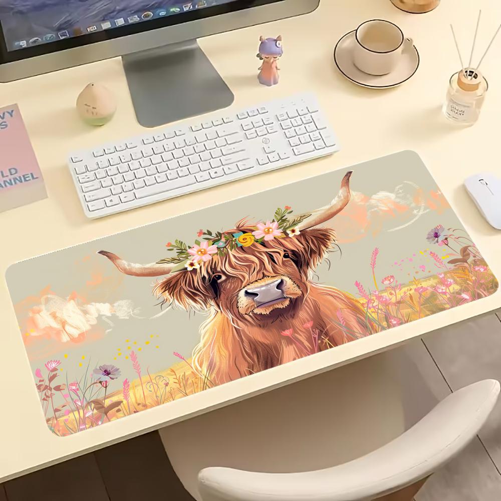 Vintage Highland Cow Floral Ga - Desk Setup Pc And Laptop 评论和价格