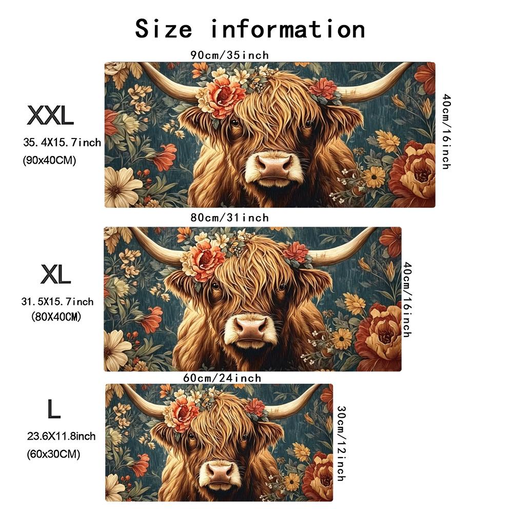 Vintage Highland Cow Floral Ga - Desk Setup Pc And Laptop 评论和价格