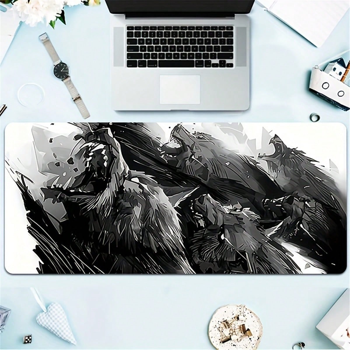 Large Wolf Gaming Desk Pad Com - Desk Setup Pc And Laptop 评论和价格