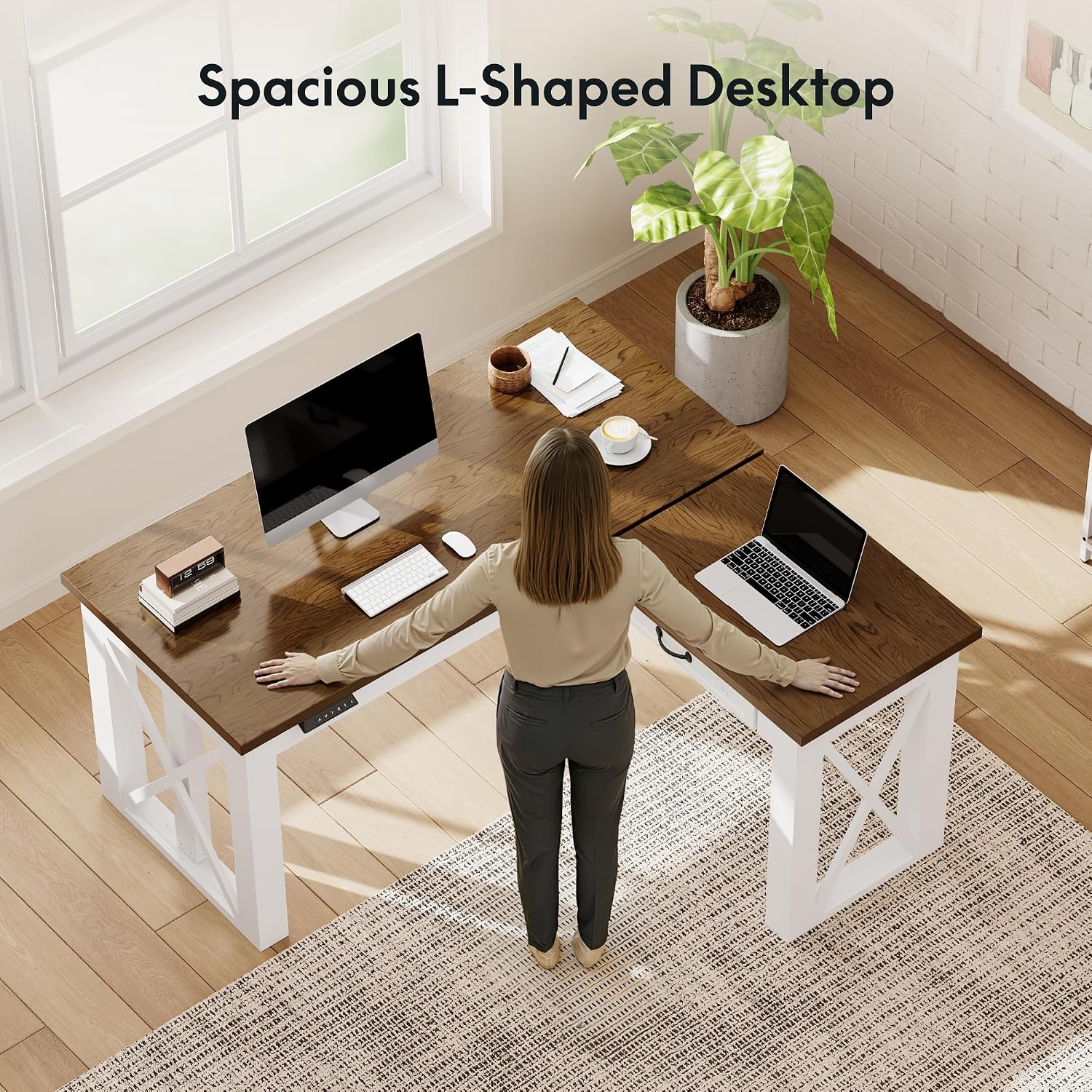 L Shaped Standing Desk with Dr - Desk Setup L Shaped 评论和价格