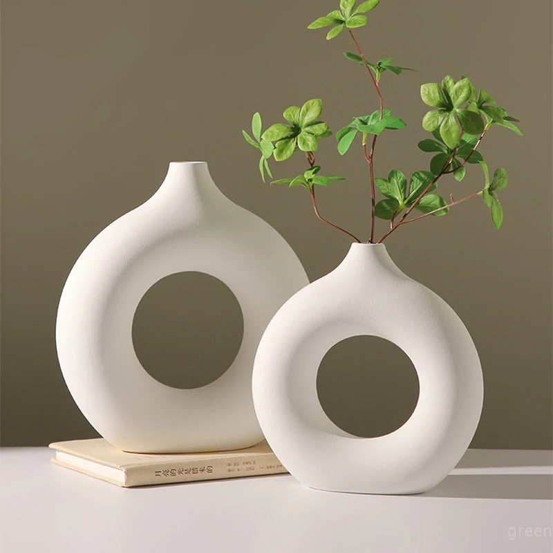 Creative Donut-Shaped Vase, No - Desk Setup Minimalist 评论和价格
