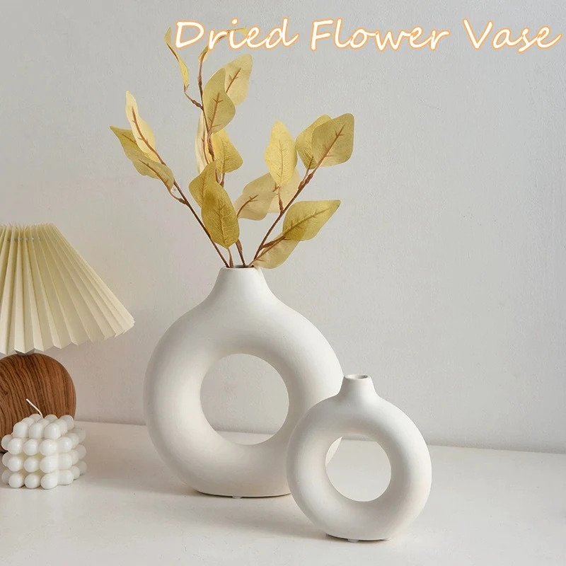 Creative Donut-Shaped Vase, No - Desk Setup Minimalist 评论和价格