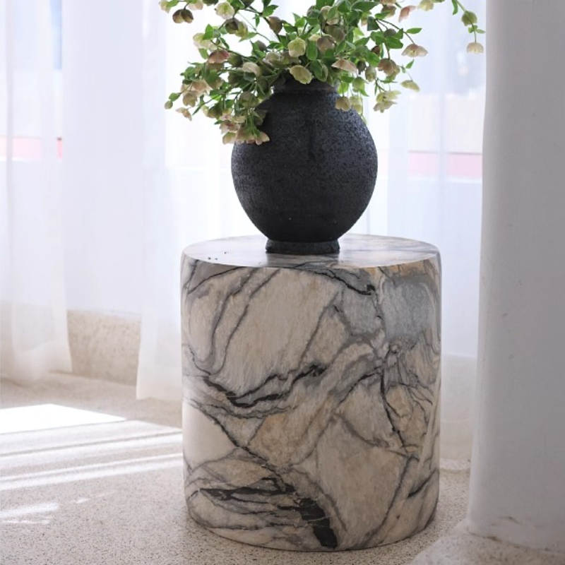 Black White Side Tables Cylind - Desk Setup Minimalist 评论和价格
