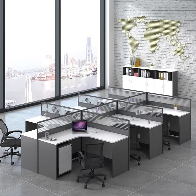 White Office Desk for 2 4 or 6 - Desk Setup L Shaped 评论和价格