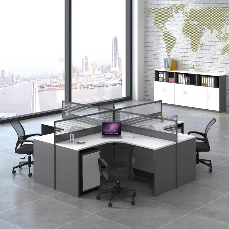 White Office Desk for 2 4 or 6 - Desk Setup L Shaped 评论和价格