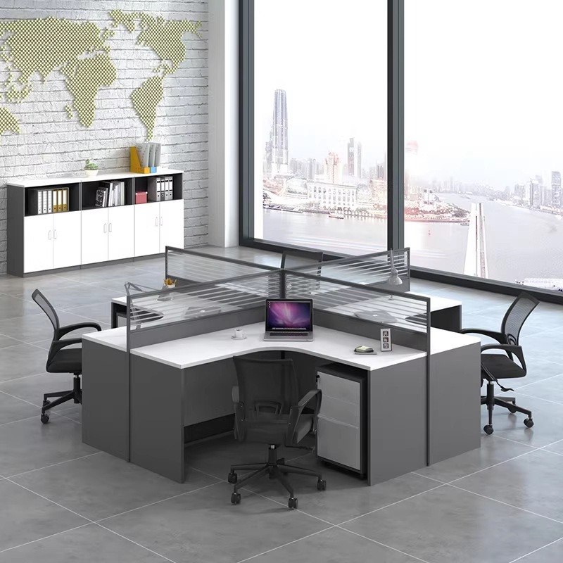 White Office Desk for 2 4 or 6 - Desk Setup L Shaped 评论和价格
