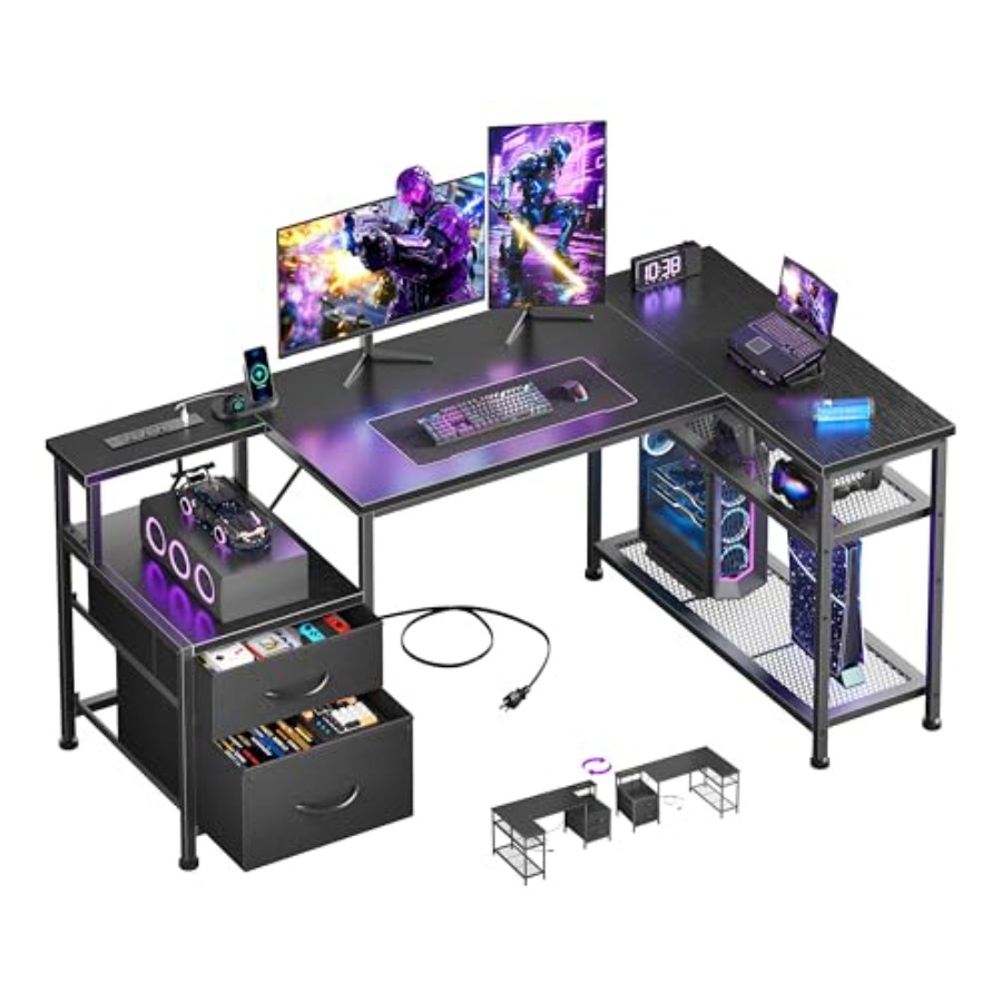 49 Inch L Shaped Gaming Desk w - Desk Setup L Shaped 评论和价格