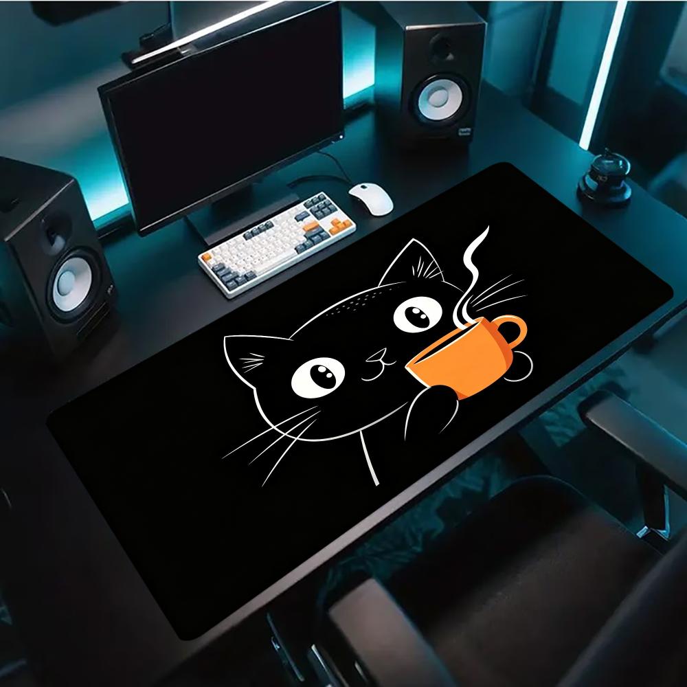 Cute Line Art Cat Hold Coffee  - Desk Setup Pc And Laptop 评论和价格