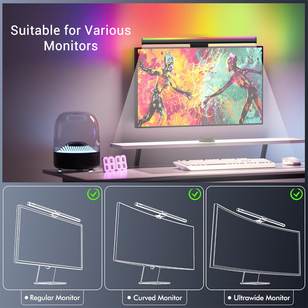 Wifi Lightbar Monitor Light Ba - Setup Desk Monitor 评论和价格