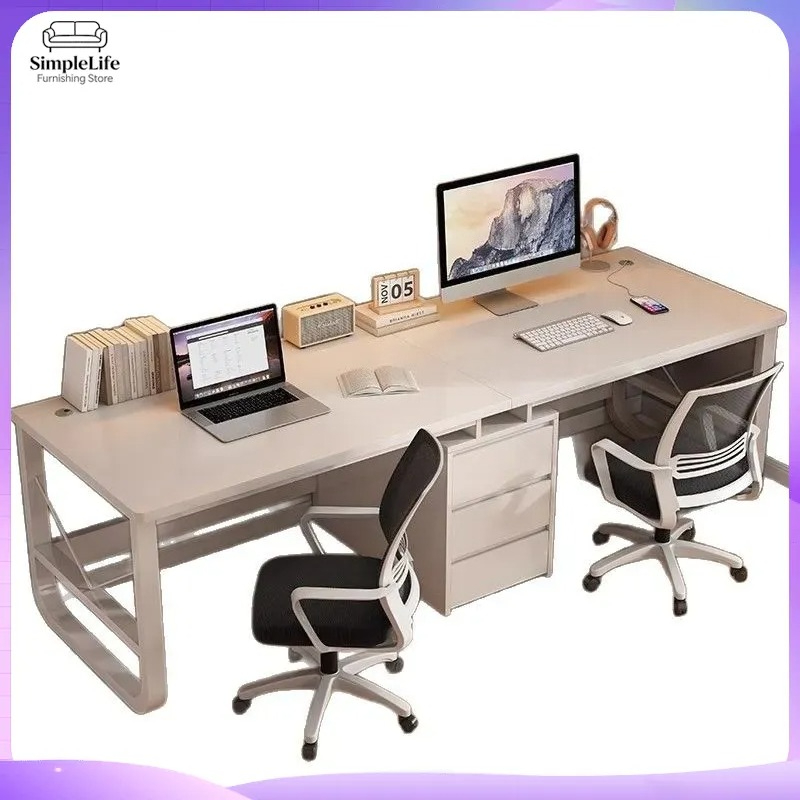 Double Computer Desk for Home  - Desk Setup L Shaped 评论和价格