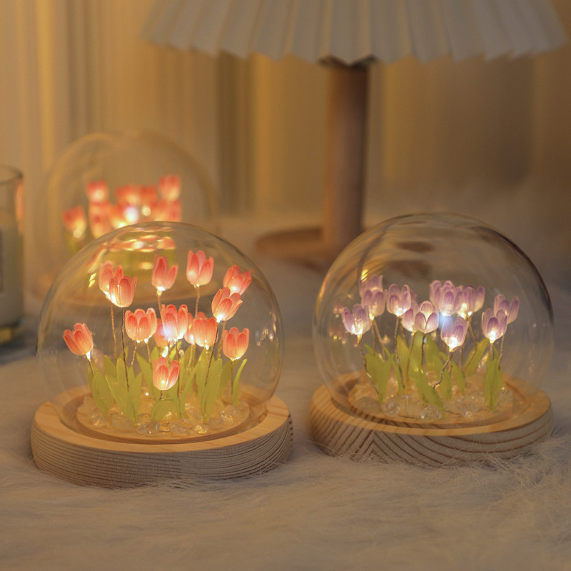 Handmade Tulip Night Lght Hand - Desk Setup Lamp 评论和价格