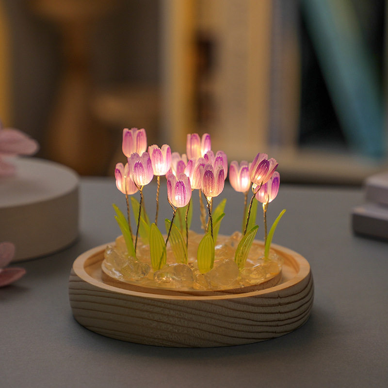 Handmade Tulip Night Lght Hand - Desk Setup Lamp 评论和价格