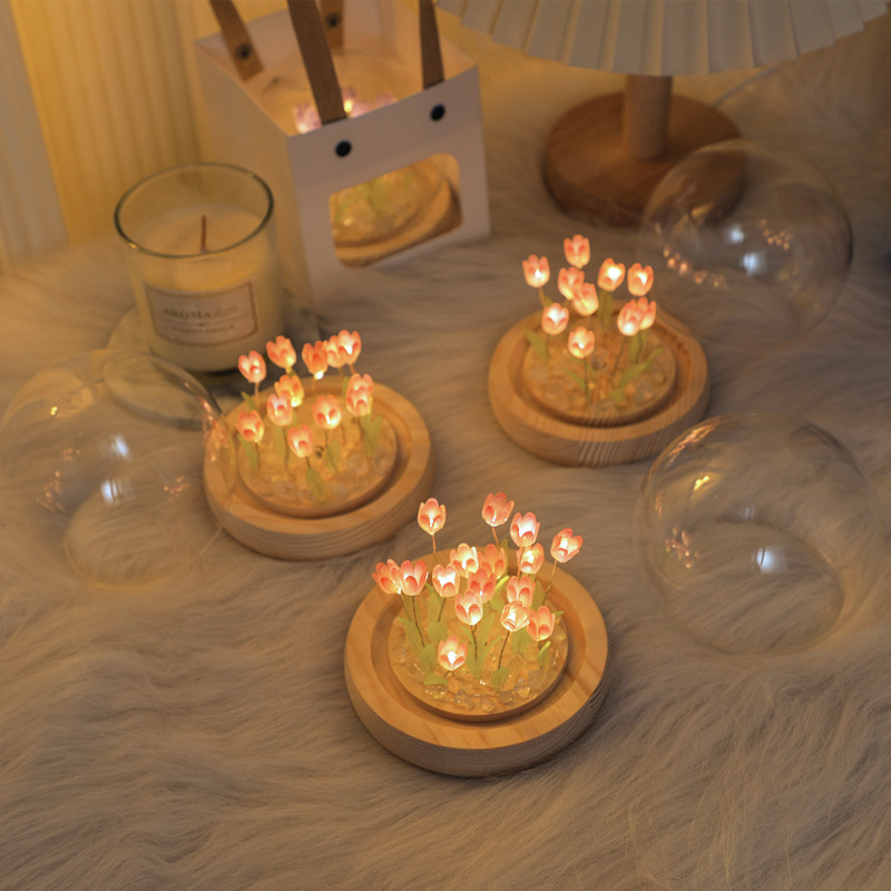 Handmade Tulip Night Lght Hand - Desk Setup Lamp 评论和价格