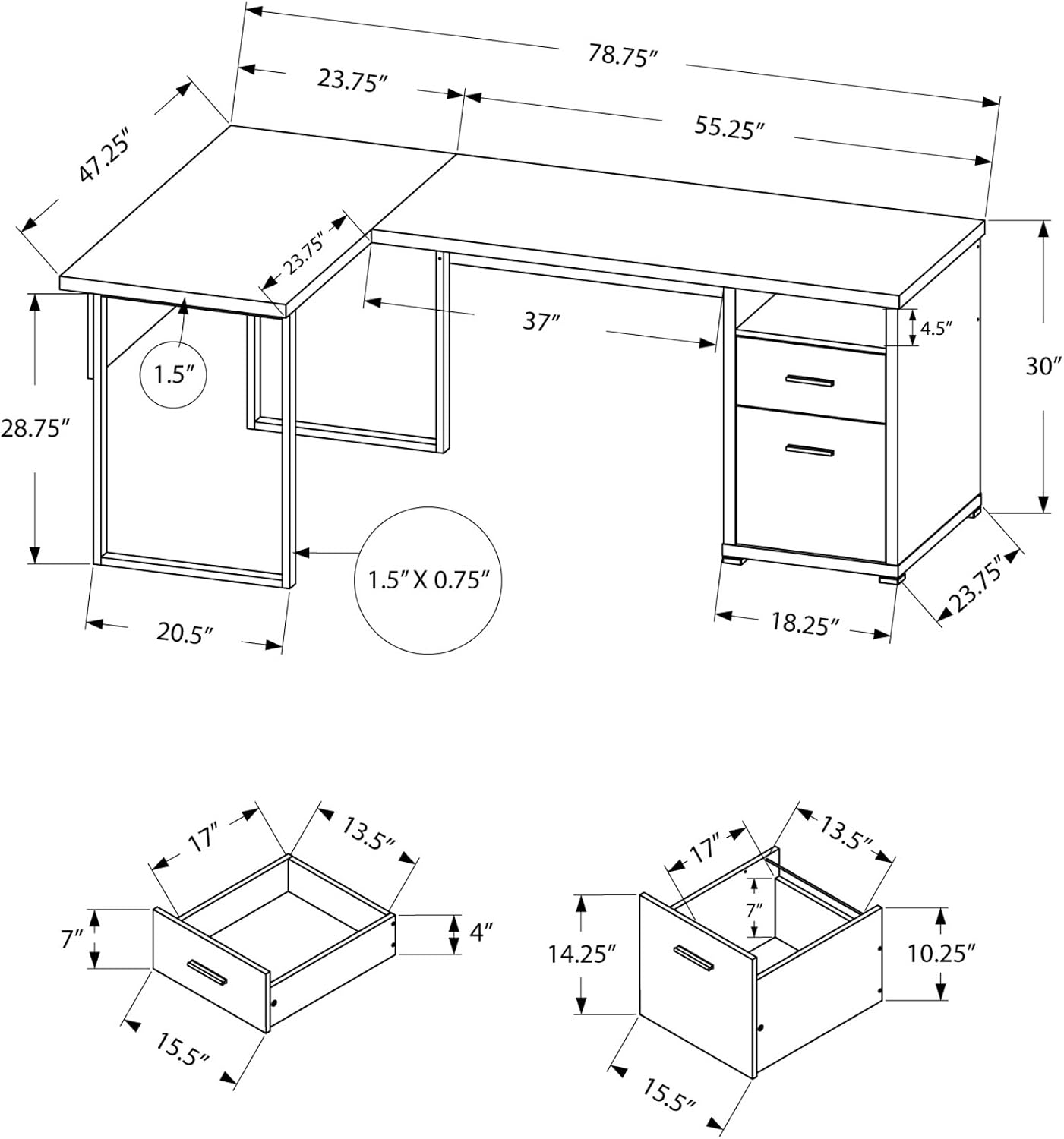 I 7257 Computer Desk, Home Off - Desk Setup L Shaped 评论和价格