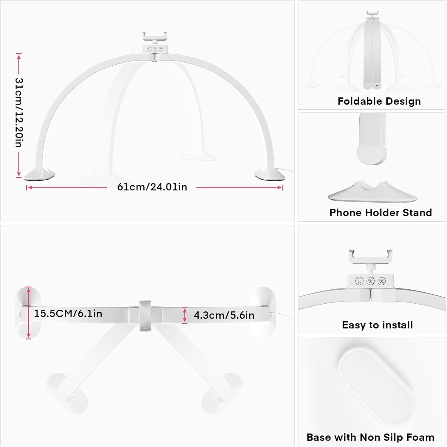 Half Moon Light U-Shaped Nail  - Desk Setup Lamp 评论和价格