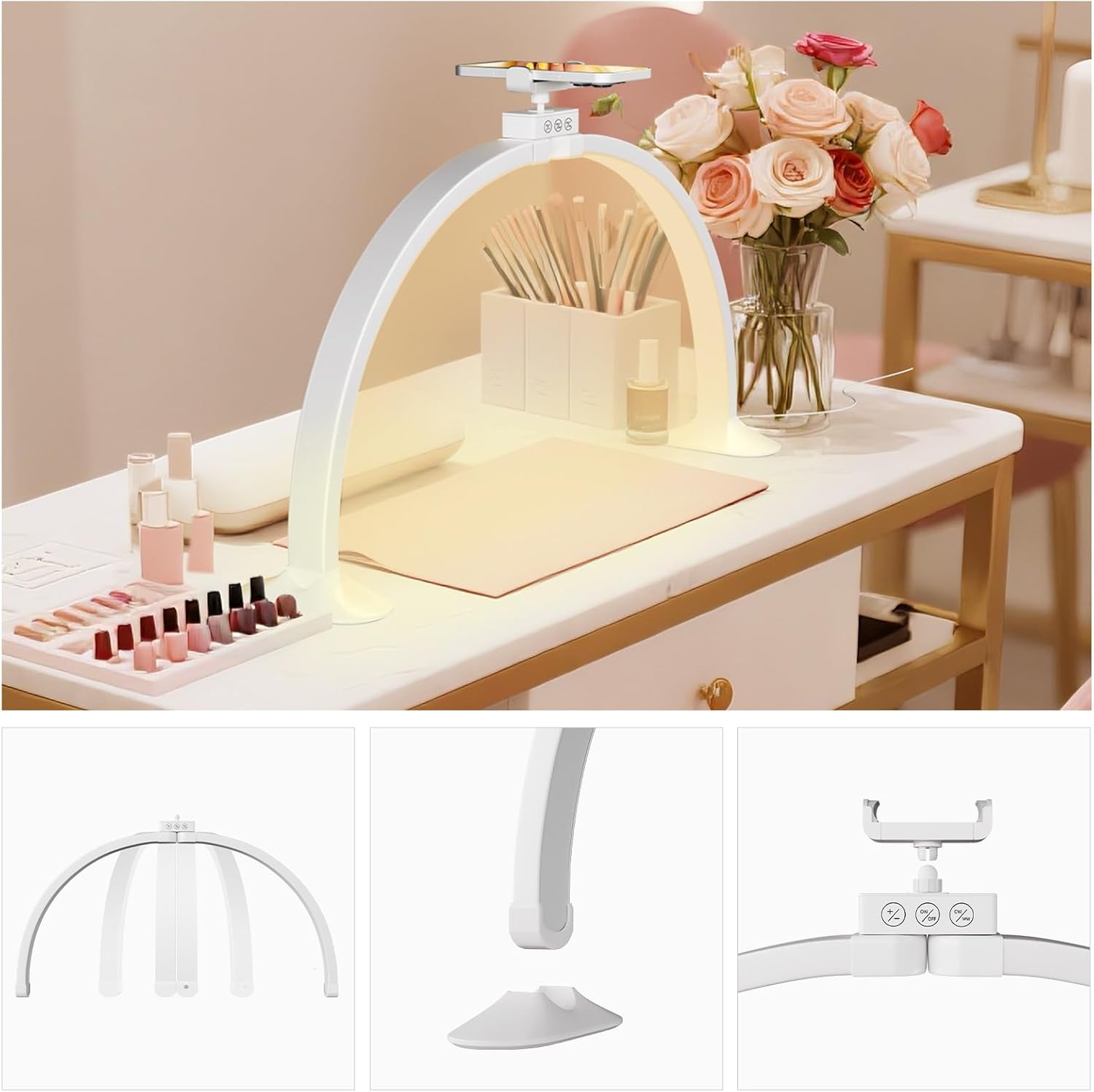 Half Moon Light U-Shaped Nail  - Desk Setup Lamp 评论和价格