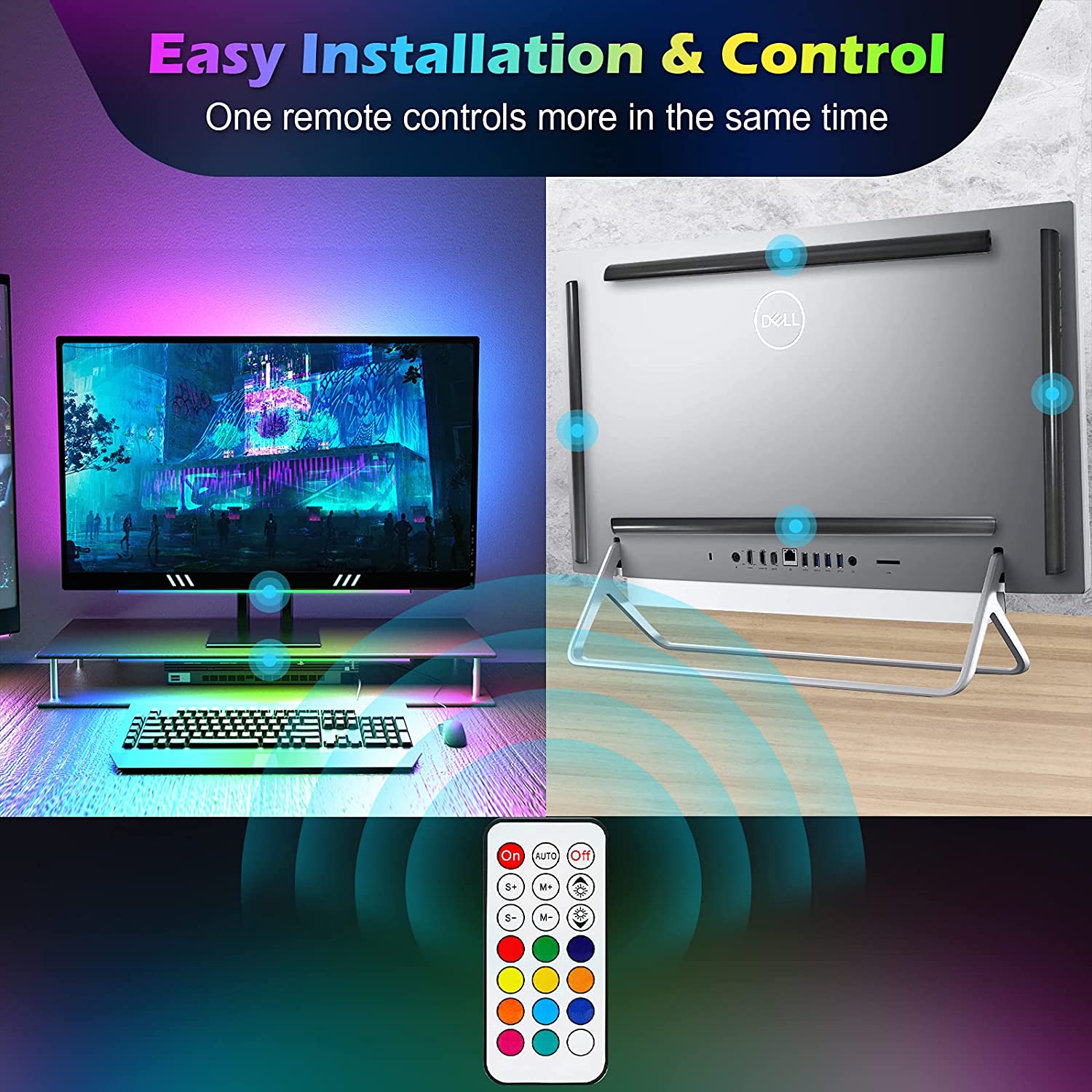 Under Monitor Light Bar RGB Dr - Setup Desk Monitor 评论和价格